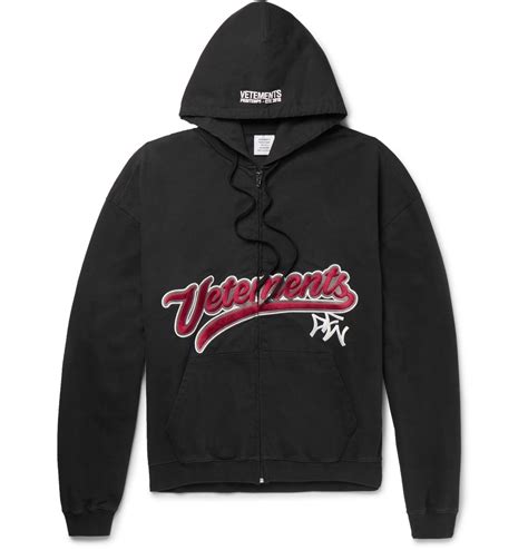 Embroidered Zipped Jersey Hoodie 